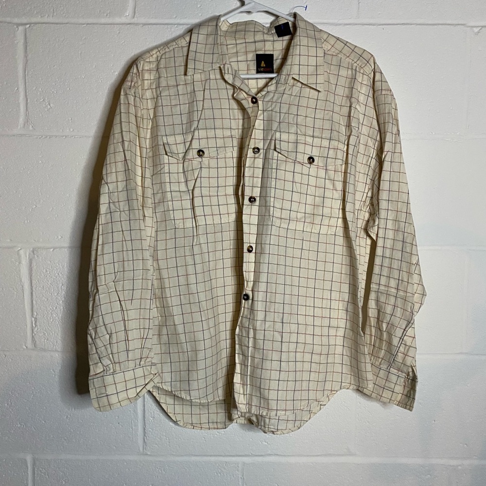 Cream Checkered Button-Up Shirt Liz sport large